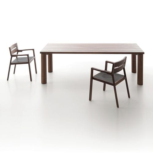 Tavolo contemporaneo - INNO - LANDO - in legno massiccio / con supporto in legno / rettangolare