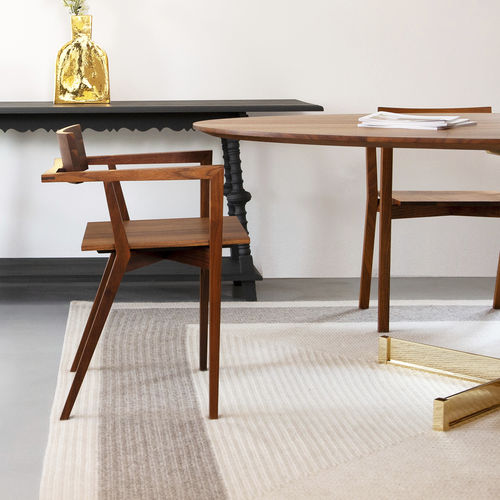 Sedia contemporanea - CORSIA - LANDO - da interno / in noce / con supporto in legno massiccio