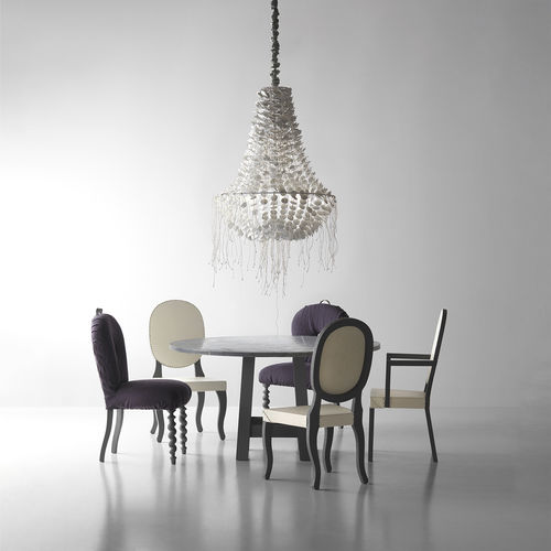 Sedia contemporanea - GAUCHA - LANDO - da interno / in pelle / con supporto in legno massiccio