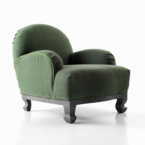 Poltrona classica - CURVY - LANDO - in tessuto / in rovere / con rivestimento rimovibile