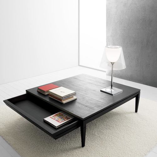 Tavolino basso contemporaneo - L533 - LANDO - in legno massiccio / con supporto in legno / rettangolare