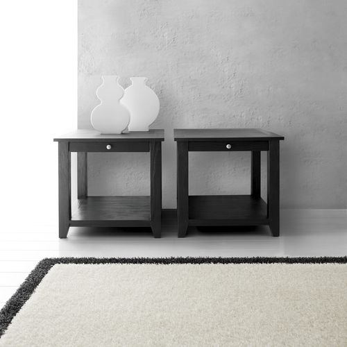 Comodino contemporaneo - L500 - LANDO - in legno massiccio / con supporto in legno / quadrato