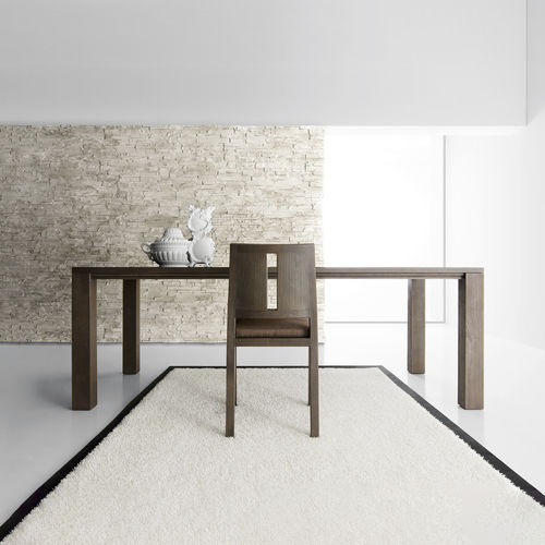 Tavolo contemporaneo - ORA BLU - LANDO - in noce / con supporto in legno massiccio / rettangolare