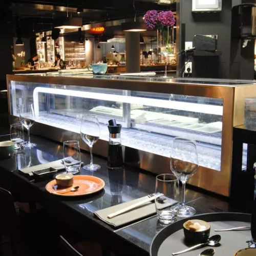 Vetrina refrigerata espositiva - SMARTICE - per ristorante / in acciaio inossidabile / con porta scorrevole