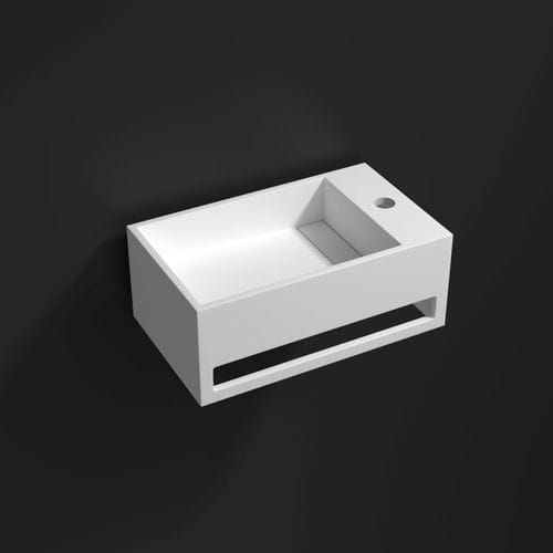 Lavandino sospeso - 700320 - NEILUR - rettangolare / in Solid Surface / con portasalviette integrato