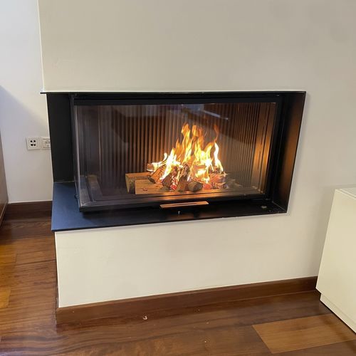Camino a legna - Architectural 90x42 - REGALFIRE S.A - da incasso / ad angolo / a doppia faccia