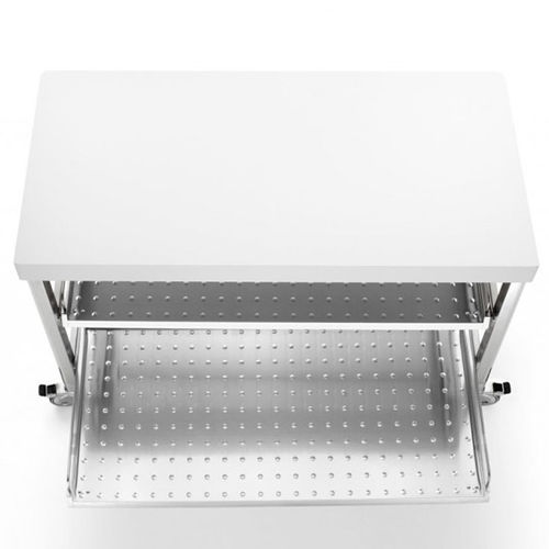 Tavolo di preparazione in acciaio inossidabile - 130C-CARRELLO/1 - ALPES-INOX - in Corian® / con contenitore / mobile