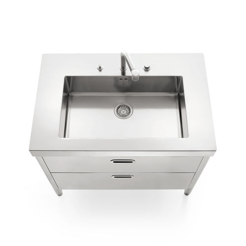 Mobile lavello in acciaio inossidabile - L100/90/1 - ALPES-INOX - installazione libera