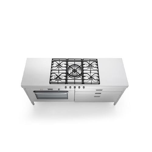 Blocco cottura a gas - C190-F90+C90/1 - ALPES-INOX - elettrico / 5 fuochi / 1 forno