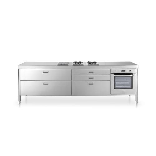 Blocco cottura a gas - C280-C120+C90+F60/1 - ALPES-INOX - elettrico / 2 fuochi / 1 forno