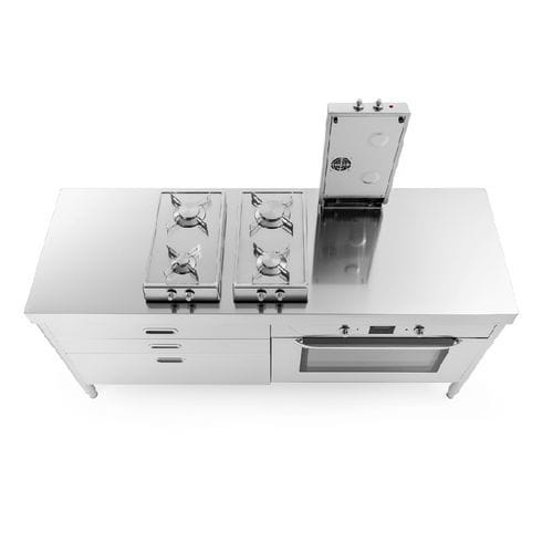 Blocco cottura a gas - C190-C90+F90/1 - ALPES-INOX - elettrico / a induzione / 4 fuochi