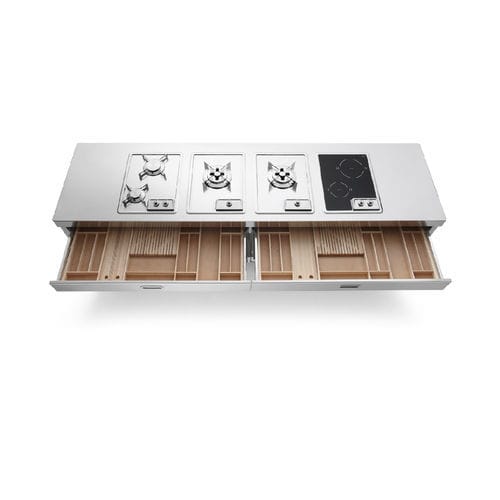 Mobile per piano cottura installazione libera - C250-C120+C120+RE120+RE120/1 - ALPES-INOX