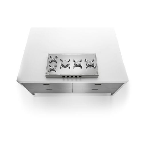 Isola cucina in acciaio inossidabile - IC190-C90+C90/1 - ALPES-INOX - in Corian® / attrezzata / a gas