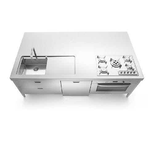 Isola cucina in acciaio inossidabile - I-LC250-C90+L60+F90/1 - ALPES-INOX - attrezzata / con piastra di cottura / a gas