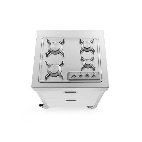Elemento da cucina per cucina esterna - OUT70-C60/1 - ALPES-INOX - indipendente / a libera installazione / con rotelle