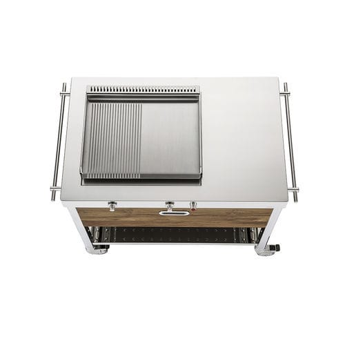 Elemento da cucina per cucina esterna - OUT100-C90/1 - ALPES-INOX - indipendente / a libera installazione / con rotelle