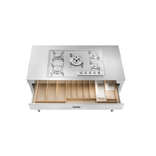 Piano cottura a gas - C130-C120/1 - ALPES-INOX - 5 fuochi / da incasso / con manopole