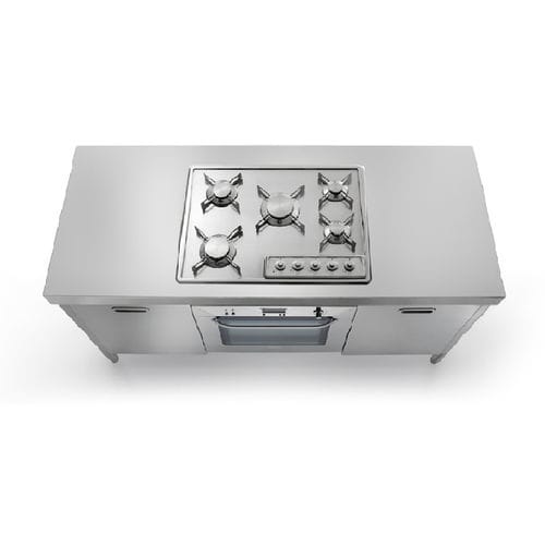 Blocco cottura a gas - C160-A45+F60+A45/1 - ALPES-INOX - elettrico / 5 fuochi / 1 forno