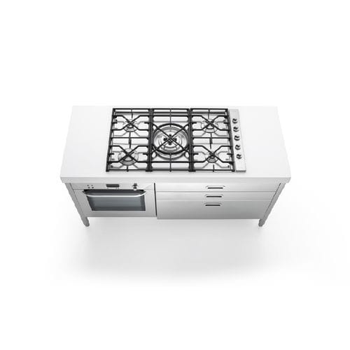 Blocco cottura a gas - C160-F60+C90/1 - ALPES-INOX - elettrico / 5 fuochi / 1 forno