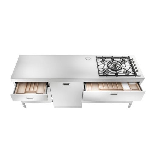 Piano cottura a gas - C220-C60+L60+C90/1 - ALPES-INOX - 5 fuochi / da incasso / con manopole