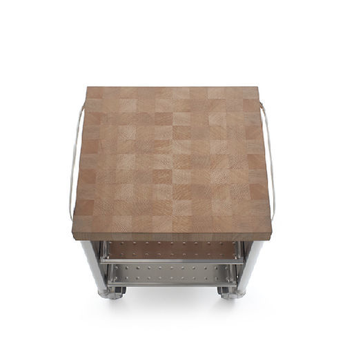 Carrello di servizio - 70C-CARRELLO-2 - ALPES-INOX - in legno massiccio / in legno oliato / in acciaio inossidabile