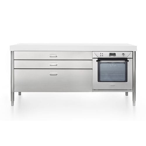Elemento da cucina indipendente - 190C-C120+F60/1 - ALPES-INOX - a libera installazione / con zona di cottura frontale / con cassetti