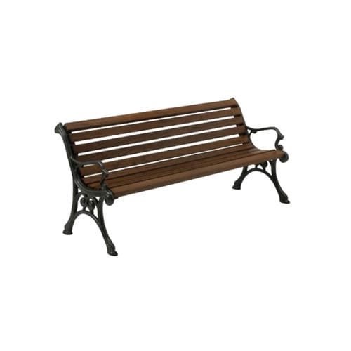 Panca per spazi pubblici classica - PN001 - irollo - in ferro / in ghisa / in pino