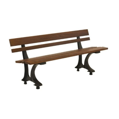 Panca per spazi pubblici classica - PN010 - irollo - in ghisa / in pino / in iroko