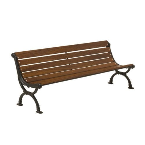 Panca per spazi pubblici classica - PN016 - irollo - in ghisa / in ferro galvanizzato / in pino