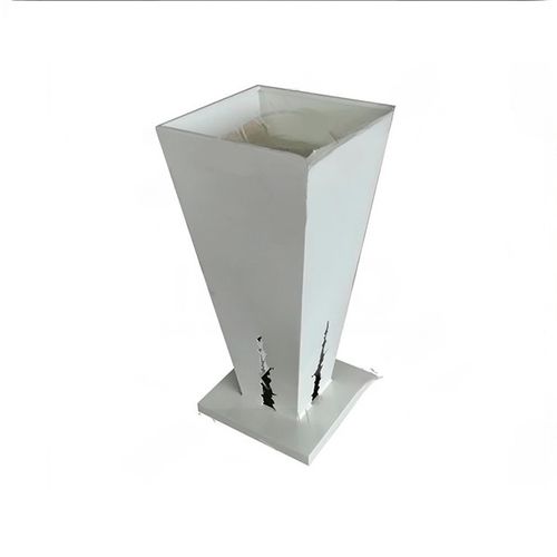Vaso da giardino in lamiera - FR028 - irollo - da pavimento / quadrato / con profilo a V
