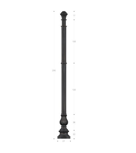 Palo di illuminazione - PG090 - irollo - in ferro galvanizzato / in ghisa / in acciaio galvanizzato a caldo