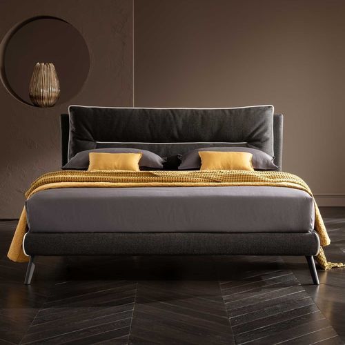 Letto matrimoniale - Creta - ALTRENOTTI - contemporaneo / imbottito / con contenitore