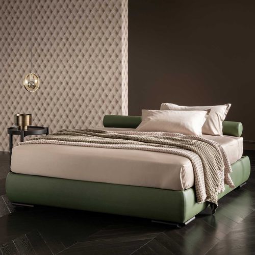 Letto matrimoniale - Sommier  - ALTRENOTTI - contemporaneo / con testiera imbottita / con contenitore