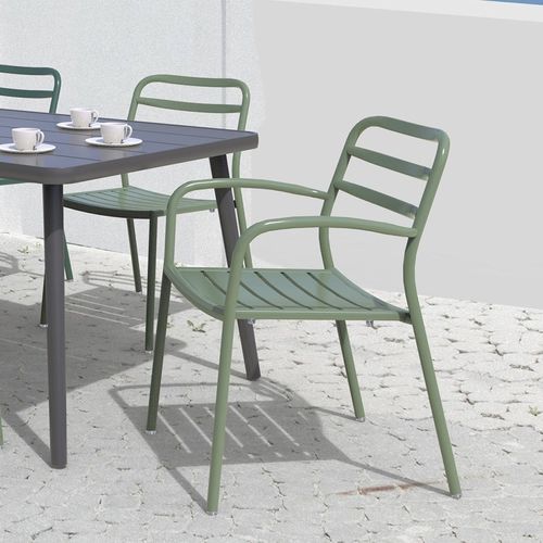 Sedia da giardino contemporanea - Immerse - Zaneti - da esterno / in alluminio / in legno compensato