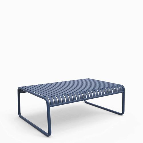Tavolino basso contemporaneo - Brighton - Zaneti - in alluminio / con supporto in alluminio / rettangolare