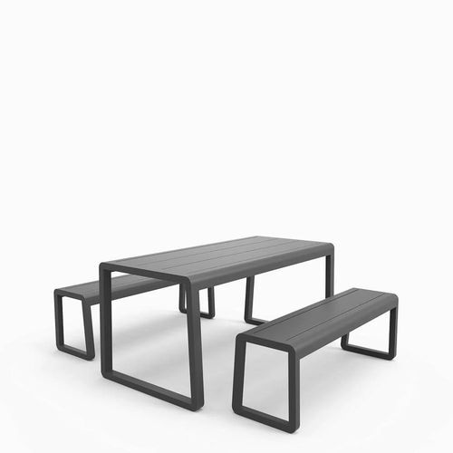 Set tavolo e panca contemporaneo - Elite - Zaneti - in alluminio / da giardino / da esterno