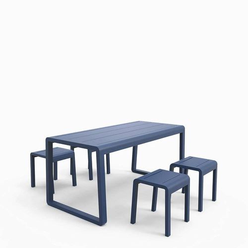 Set tavolo e sedia contemporaneo - Elite - Zaneti - da esterno / in alluminio / rettangolare