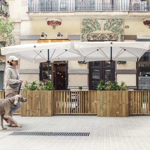 Separatore di spazi in legno - BF150 - Hortalia - per ristorante / per hotel / per esterno