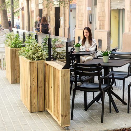 Separatore di spazi in legno - BA100PH40 - Hortalia - per ristorante / per hotel / per esterno