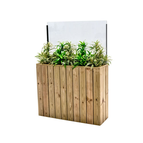 Fioriera in legno - J100A34PH60 - Hortalia - rettangolare / modulabile / con frangivento