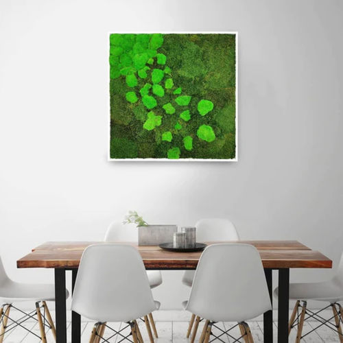 Quadro vegetale stabilizzato - 80x80 - naturall green - naturale / in muschio / da interno