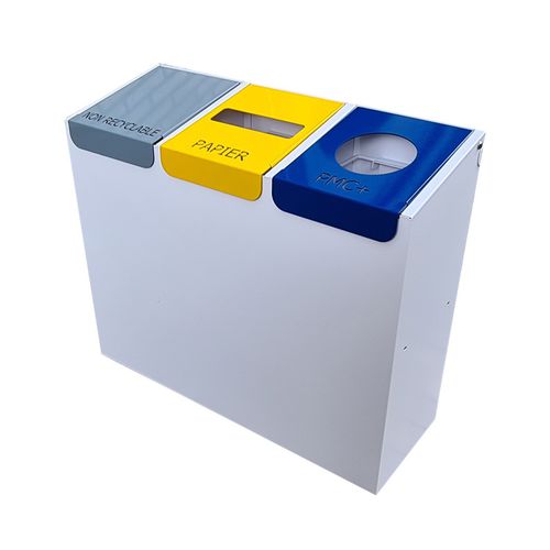 Portarifiuti per raccolta differenziata - Laurac stations 3 - Stima Belgium - in metallo / con ruote / con coperchio