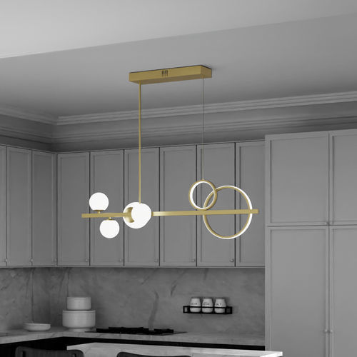 Lampadario contemporaneo - ANNA - Ambiate Lighting - in vetro smerigliato / in oro / da 6 lampadine