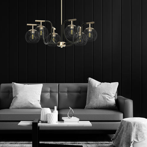 Lampadario contemporaneo - GRIOTO - Ambiate Lighting - in vetro / in ottone / da 6 lampadine