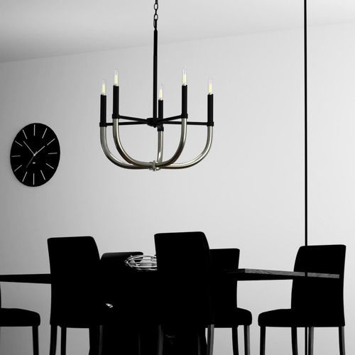 Lampadario contemporaneo - PHILOMENA - Ambiate Lighting - in nichel / da 5 lampadine / contract