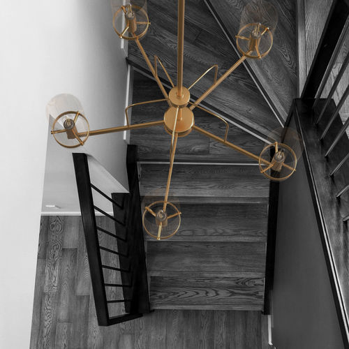 Lampadario contemporaneo - SARA - Ambiate Lighting - in vetro / in cristallo / da 5 lampadine