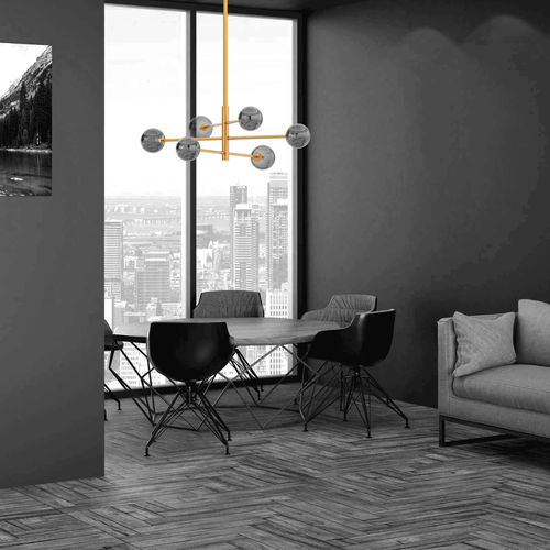 Lampadario contemporaneo - STANGO - Ambiate Lighting - in vetro / in cristallo / da 6 lampadine