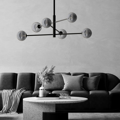 Lampadario contemporaneo - STRALIA - Ambiate Lighting - in vetro / da 6 lampadine / contract