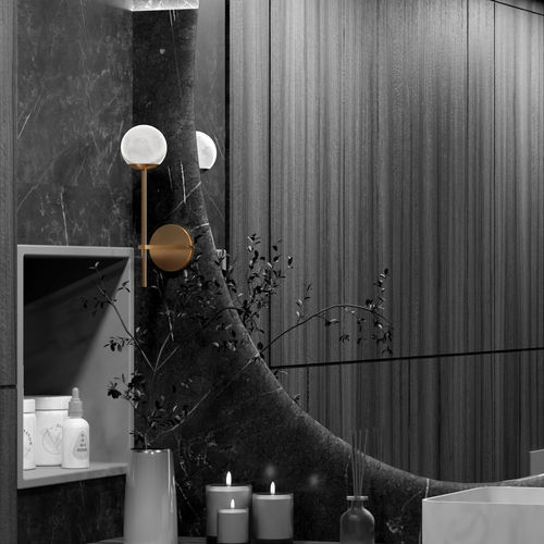 Applique contemporanea - LIBERTA - Ambiate Lighting - da interno / in ottone / in marmo