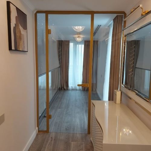 Porta da interno - Transparent Design SRL - in alluminio / in vetro / battente